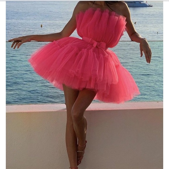 H&M X Giambattista Valli Pink Tulle Dress